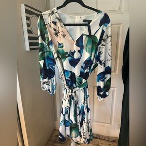 White House Black Market Floral Long Sleeve Dress